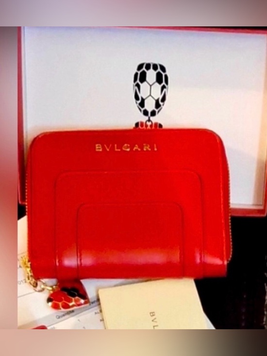BVLGARI Handbags - 👒SOLD👛BVLGARI Authentic Red Pink Zip Around Wallet